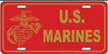 United States Marines 12"x6" Embossed Aluminum License Plate