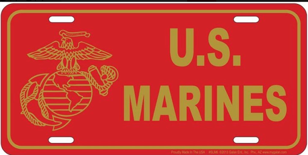 United States Marines 12"x6" Embossed Aluminum License Plate