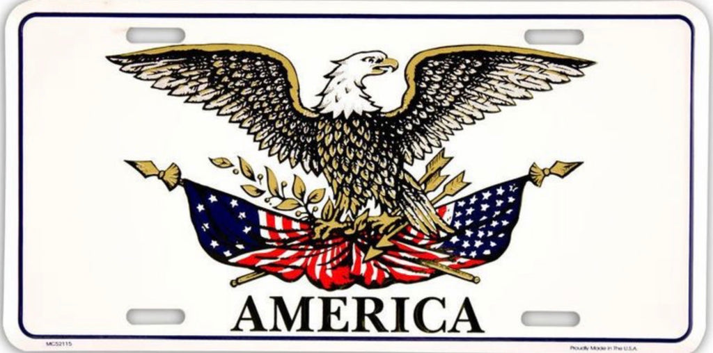 United States Patriotic 12"x6" Embossed Aluminum License Plate
