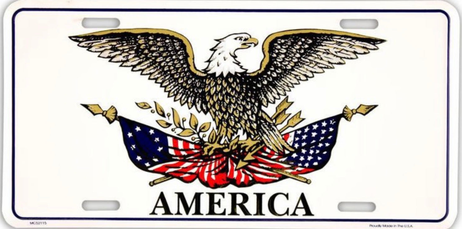 United States Patriotic 12"x6" Embossed Aluminum License Plate