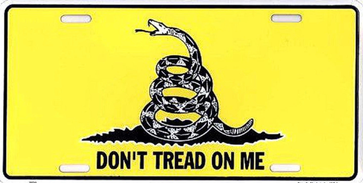 Don’t Tread On Me 12"x6" Embossed Aluminum License Plate