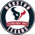 Houston Texans 12” Round Wall Sign.An Official Licensed Product.