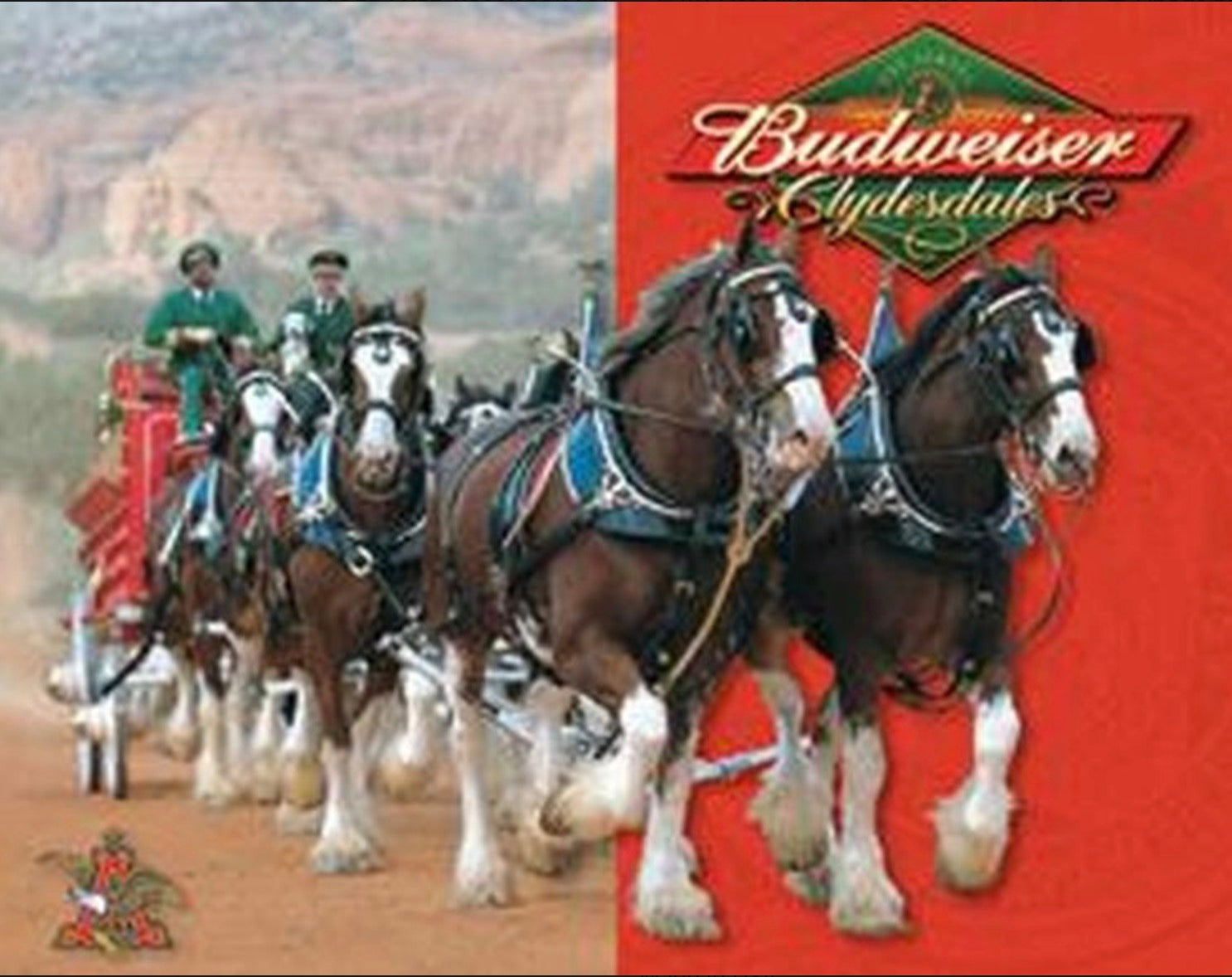 Budweiser Clydesdales Aluminum Sign 12.5" x 16"