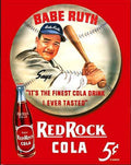 Babe Ruth Red Rock Cola Aluminum Sign 12.5" x 16"