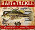 Bait and Tackle Register Here For Free Worms Aluminum Sign 12.5" x 16"