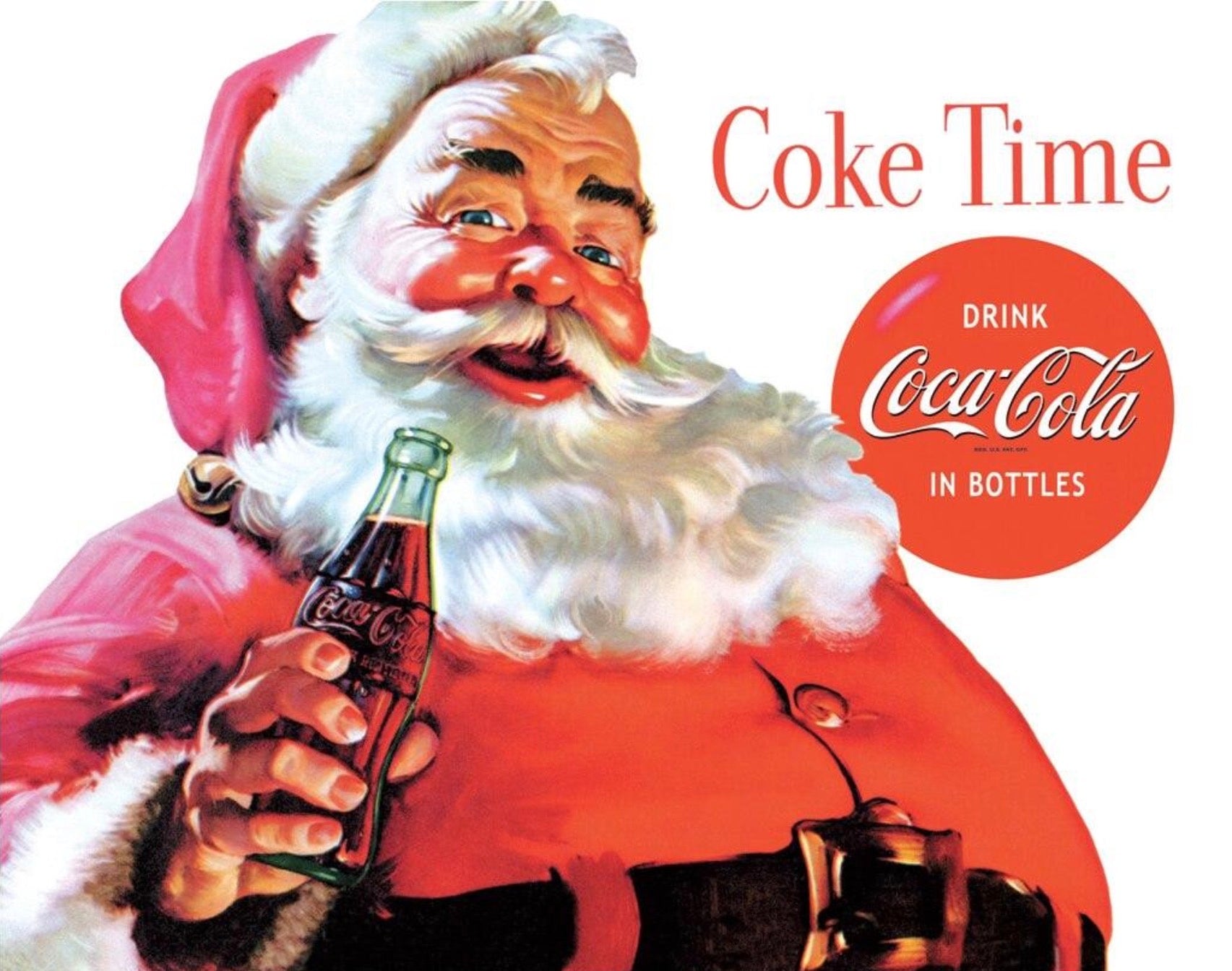 Retro Coca Cola Santa Claus Aluminum Sign 12.5" x 16"
