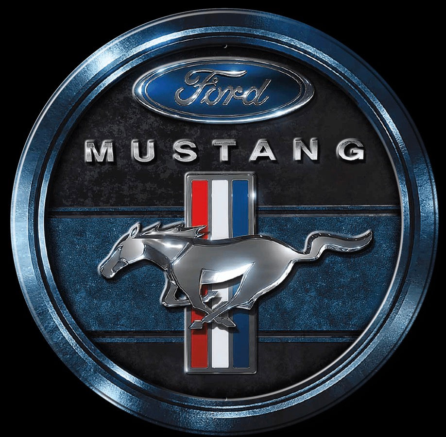 Ford Mustang Aluminum Round 11.75” Diameter Sign