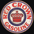 Red Crown Gasoline Aluminum Round 11.75” Diameter Sign