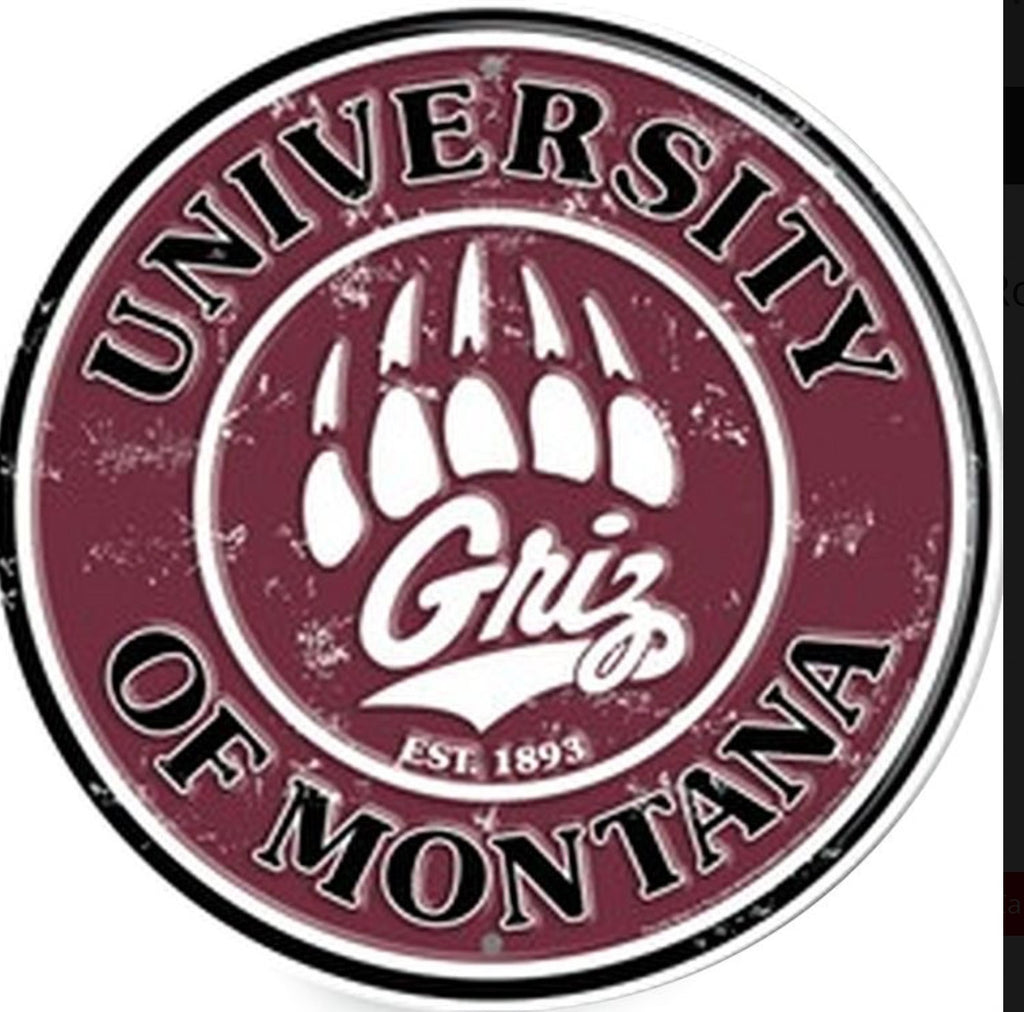 University of Montana Grizzlies 12” Round Aluminum Sign