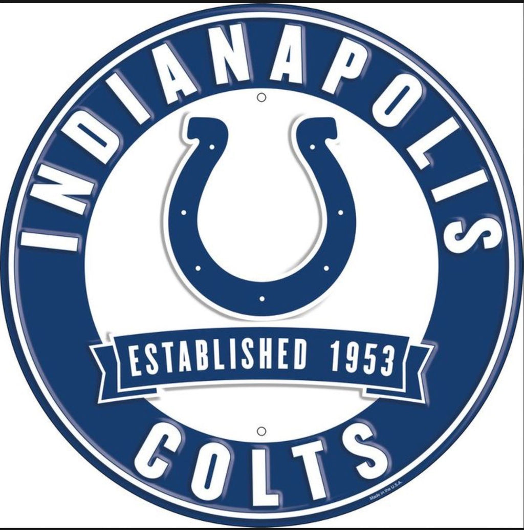 Indianapolis Colts 12” Aluminum Round Wall Sign