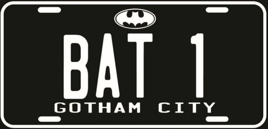 Bat 1,Batman Inspired 12"x6" Embossed Aluminum License Plate