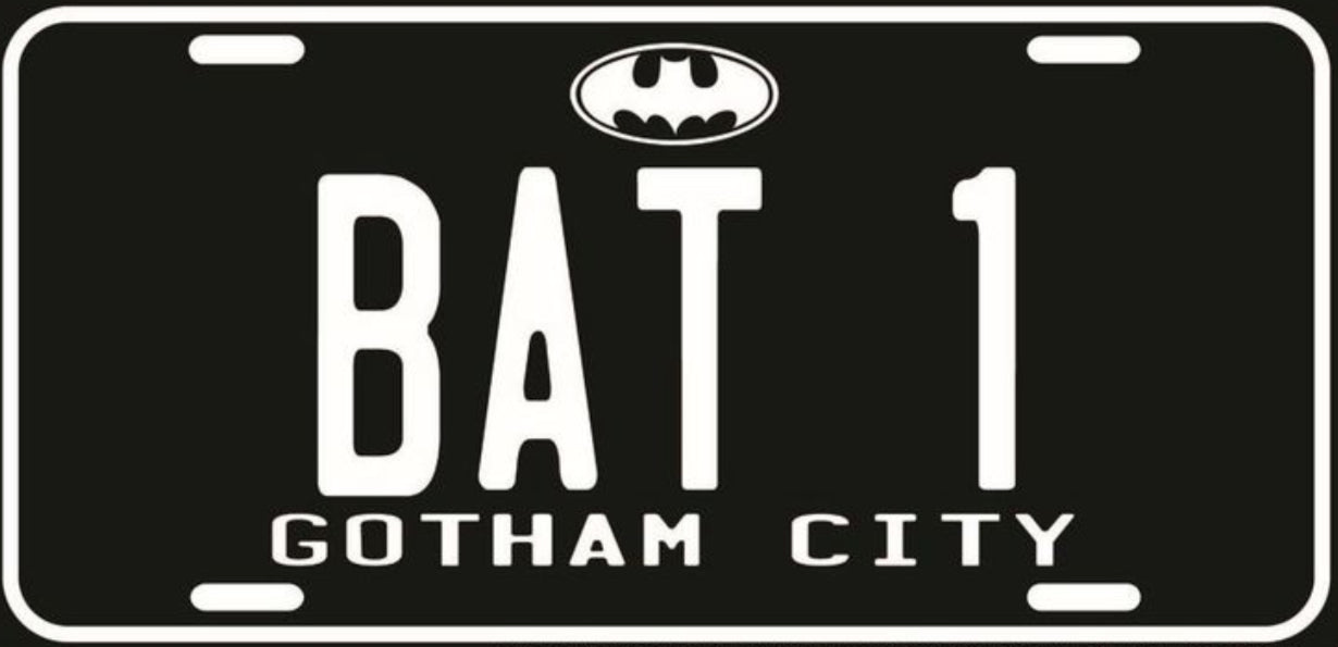 Bat 1,Batman Inspired 12"x6" Embossed Aluminum License Plate