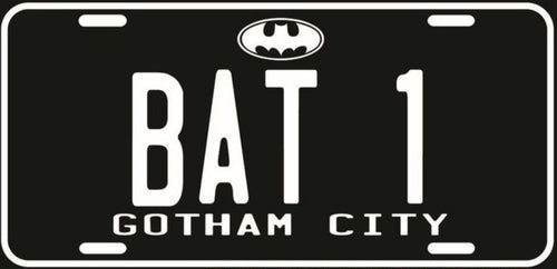 Bat 1,Batman Inspired 12"x6" Embossed Aluminum License Plate