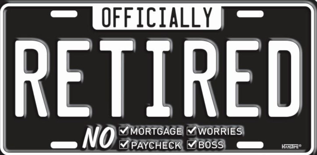 Officially Retired 12"x6" Embossed Aluminum License Plate
