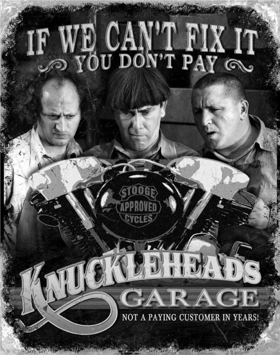 The Knuckleheads Garage,Three Stooges 12.5”x 16” Aluminum Sign