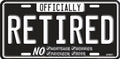 Officially Retired 12"x6" Embossed Aluminum License Plate