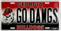 University of Georgia Bulldogs 12”x6” Embossed Aluminum License Plate