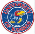 University of Kansas Jayhawks 12” Round Aluminum Sign.An Officially Licensed Product.