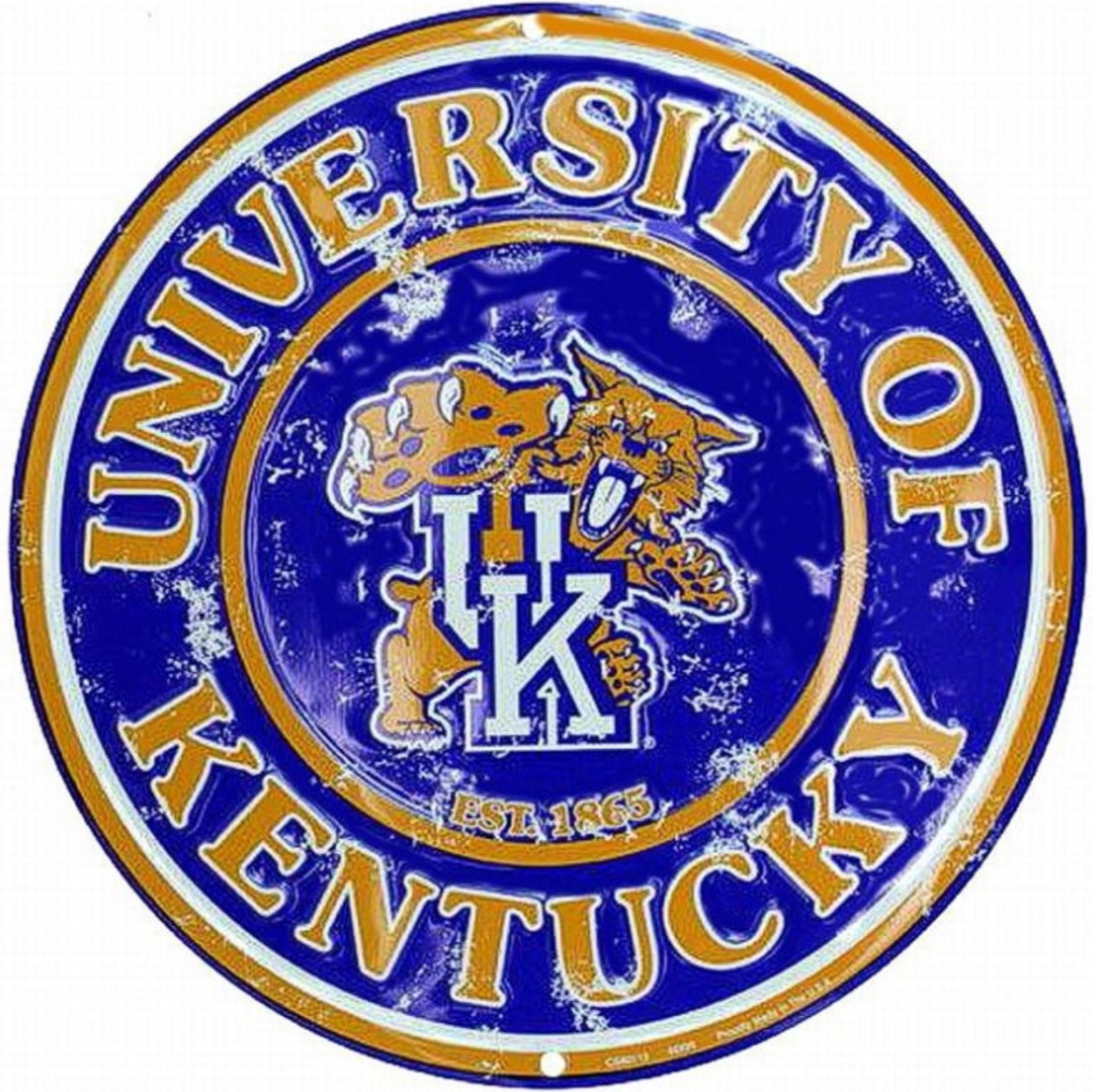 University of Kentucky Wildcats 12” Round Aluminum Sign.An Officially Licensed Product.